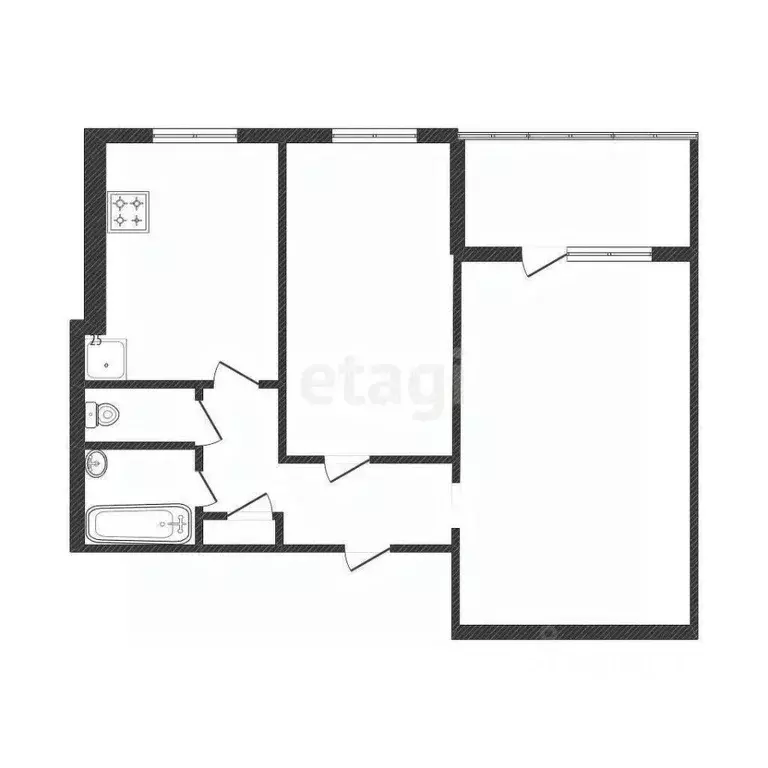 2-к кв. Хабаровский край, Комсомольск-на-Амуре Вокзальная ул., 72 ... - Фото 1