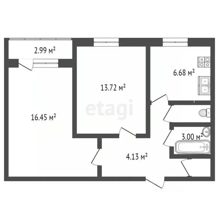 2-к кв. Москва Бибиревская ул., 17В (45.8 м) - Фото 1