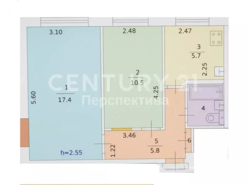 2-комнатная квартира: Раменское, улица Чугунова, 18/2 (42.7 м) - Фото 2