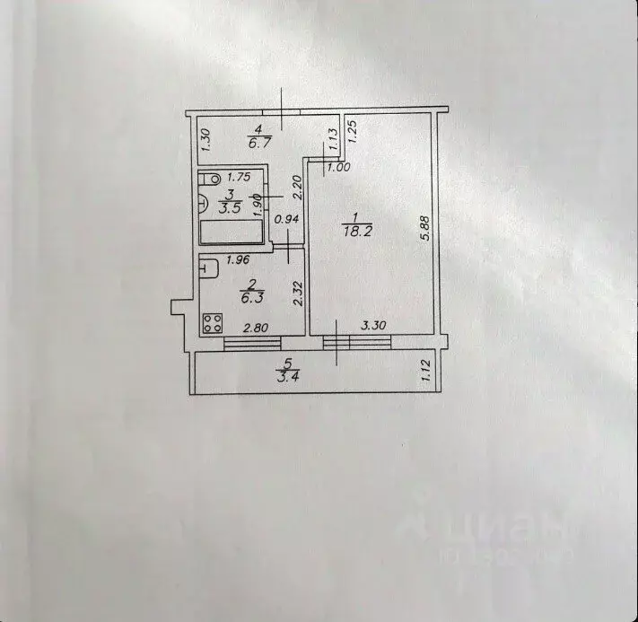1-к кв. Татарстан, Казань ул. Сафиуллина, 21 (34.7 м) - Фото 2
