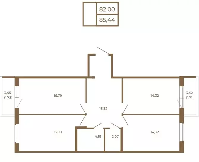 3-комнатная квартира: Сертолово, ЖК Новая История (85.44 м) - Фото 2