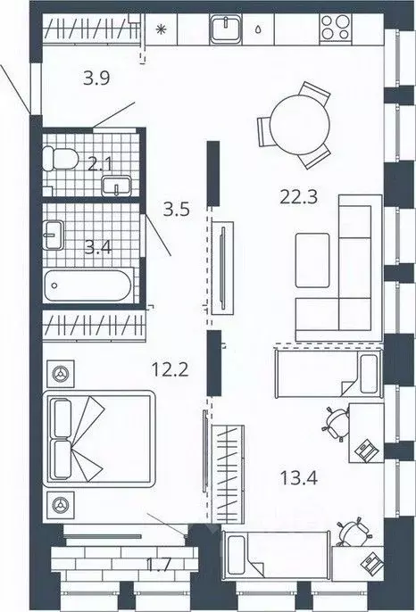2-к кв. Пензенская область, Пенза Центральный квартал Скала Сити жилой ... - Фото 1