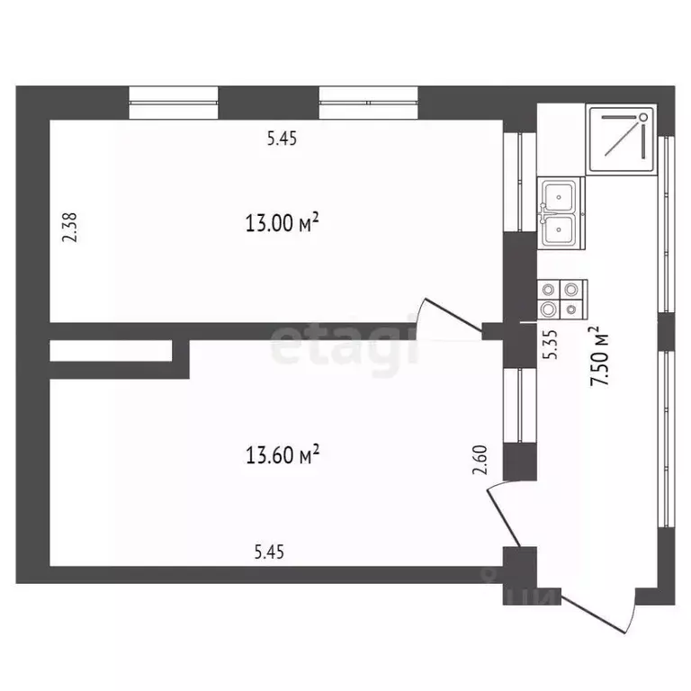 2-к кв. Крым, Бахчисарай ул. Ленина, 122 (34.1 м) - Фото 0