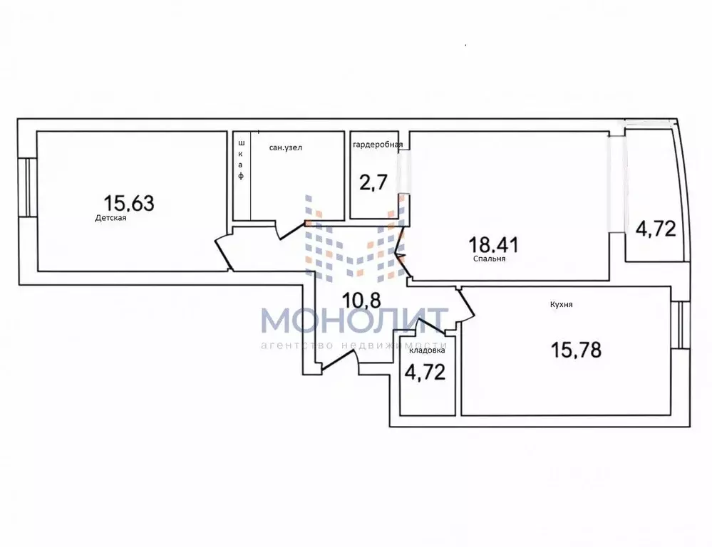2-к кв. Москва ул. Лобачевского, 118к1 (70.7 м) - Фото 2
