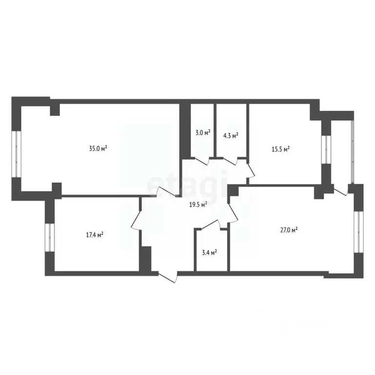 3-к кв. Красноярский край, Красноярск ул. Авиаторов, 41 (125.1 м) - Фото 1
