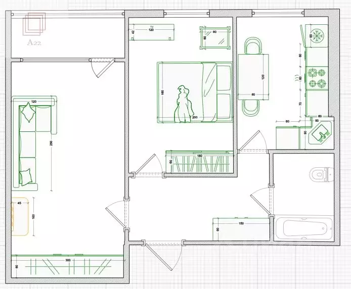 2-к кв. Алтайский край, Барнаул Взлетная ул., 14 (44.0 м) - Фото 2