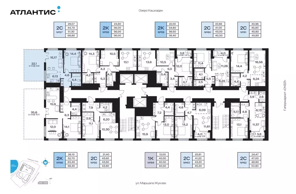 2-к кв. Башкортостан, Уфа Сипайлово жилрайон, Атлантис жилой комплекс ... - Фото 2