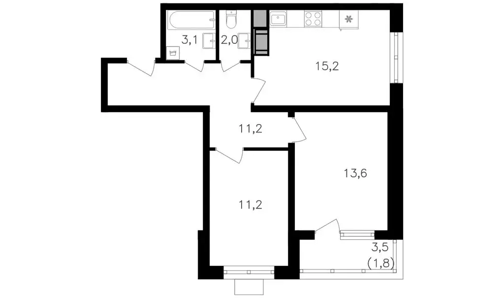 2-комнатная квартира: Москва, улица Берзарина, 32к4.2 (59.3 м) - Фото 0