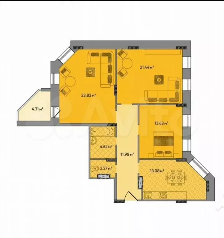 3-к. квартира, 95 м, 15/17 эт. - Фото 0