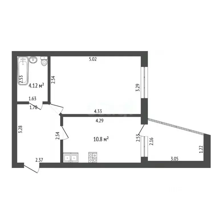 1-к кв. Тамбовская область, Тамбов Селезневская ул., 2Бк3 (38.8 м) - Фото 2