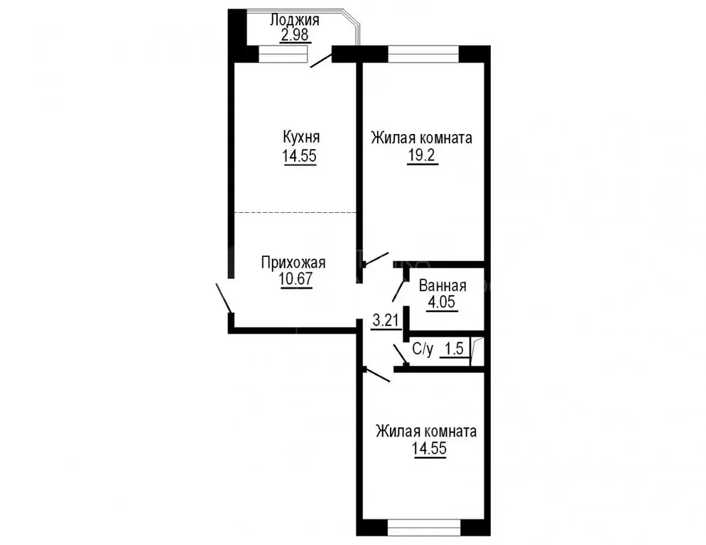 2-к кв. Тюменская область, Тюмень ул. Николая Никитина, 4к1 (67.2 м) - Фото 2