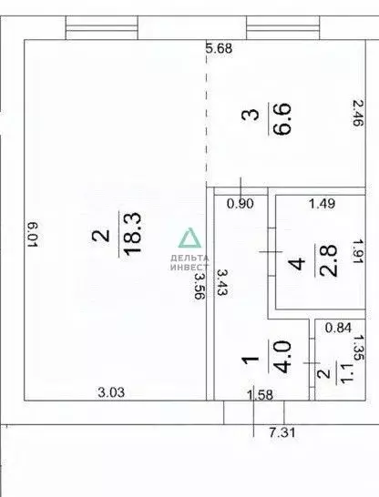 Студия Башкортостан, Уфа ул. Сергея Вострецова, 7/2 (32.0 м) - Фото 1