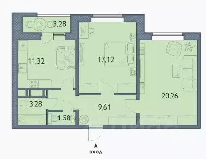 2-к кв. Брянская область, Брянск просп. Станке Димитрова, 67к6 (64.81 ... - Фото 1