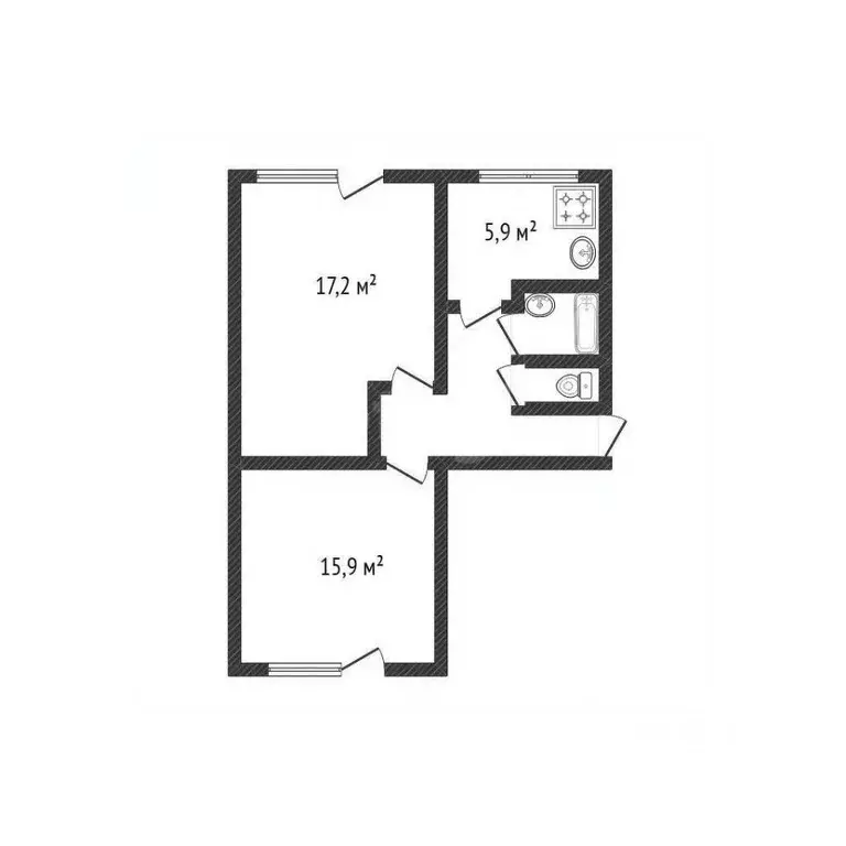 2-к кв. Белгородская область, Белгород ул. Костюкова, 23 (47.2 м) - Фото 2