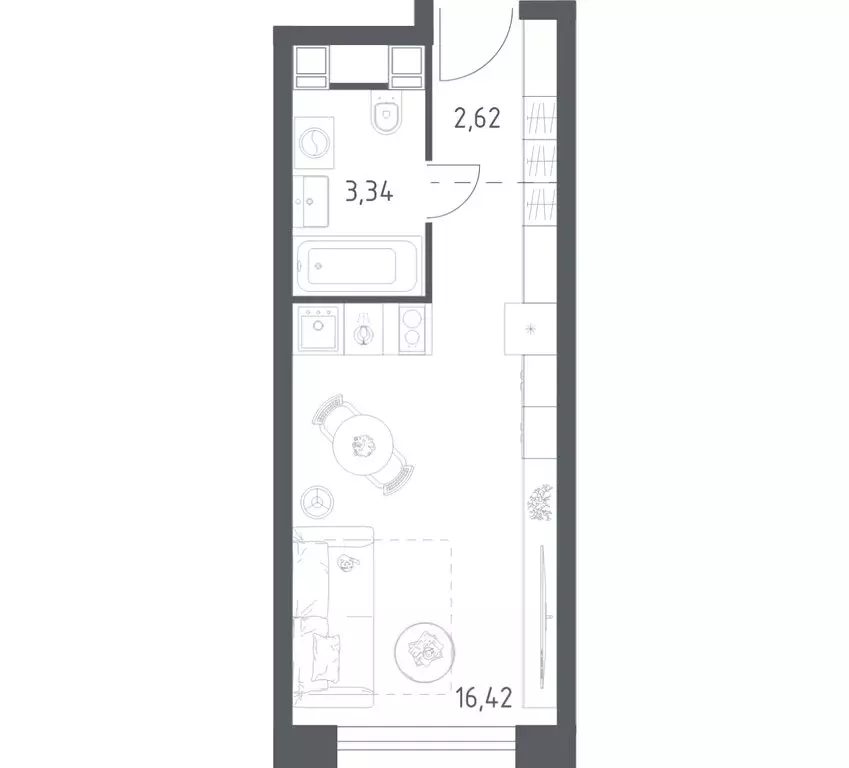 Квартира-студия: Москва, Пятницкое шоссе, 56Б (22.38 м) - Фото 1