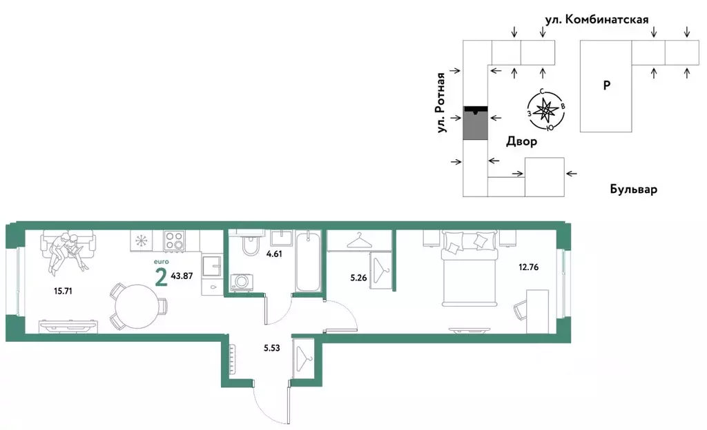 2-к кв. Свердловская область, Екатеринбург муниципальное образование, ... - Фото 1