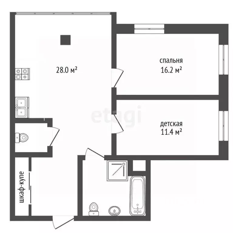 2-к кв. Ханты-Мансийский АО, Сургут Университетская ул., 15 (74.0 м) - Фото 1