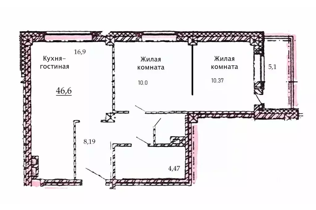 2-к кв. Новосибирская область, Новосибирск Выборная ул., 91/3 (46.6 м) - Фото 2
