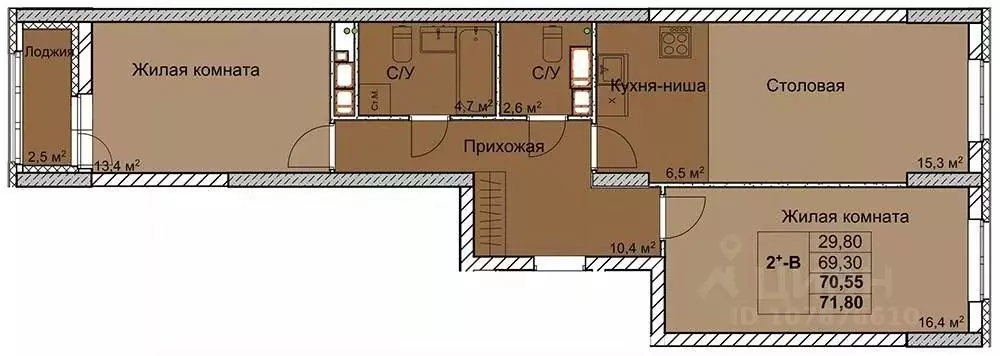 2-к кв. Нижегородская область, Нижний Новгород 1-я Оранжерейная ул., ... - Фото 0