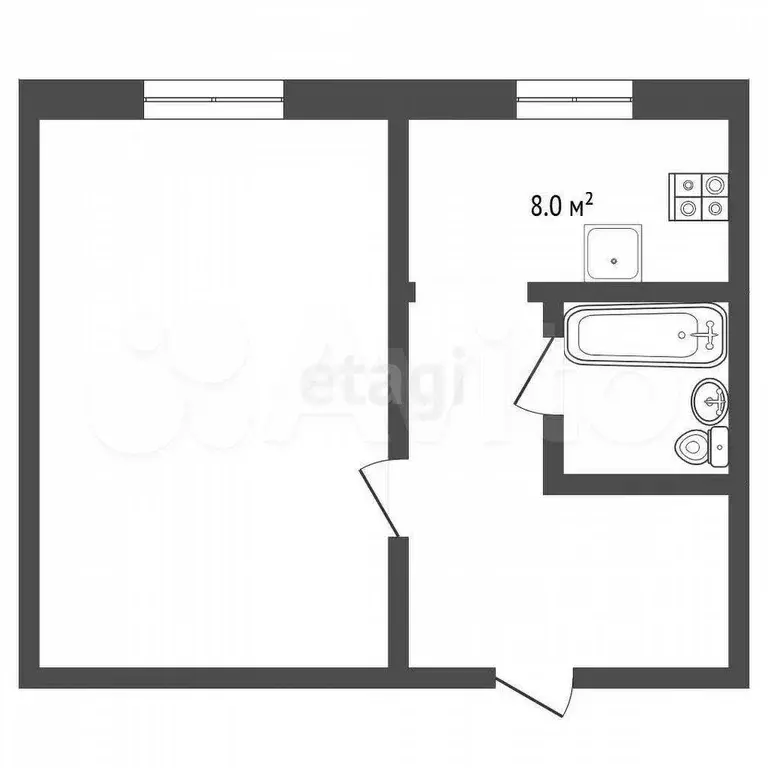 1-к. квартира, 36,4 м, 5/6 эт. - Фото 0