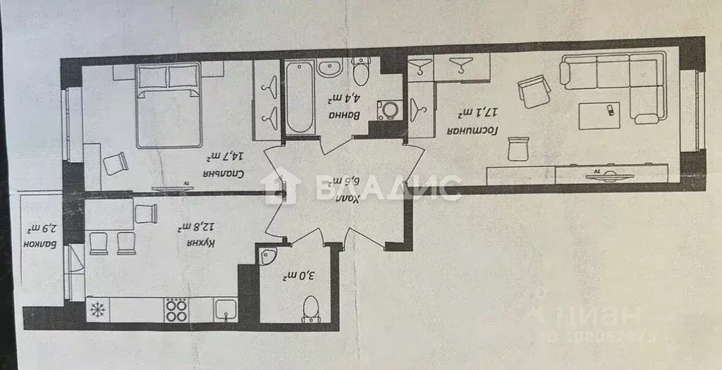 2-к кв. Московская область, Люберцы Зенино ЖК Самолет мкр, ул. Дружбы, ... - Фото 1