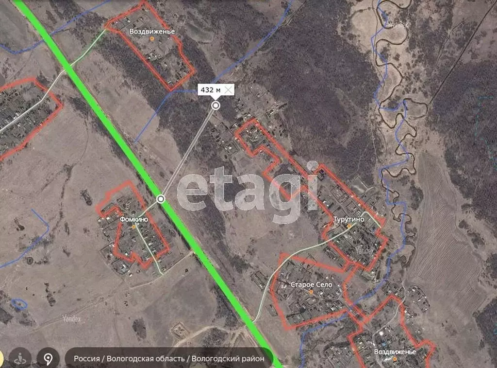 Участок в Вологодская область, д. Старое Село (Кубенский сельсовет)  ... - Фото 2