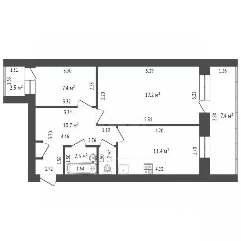 2-к кв. Башкортостан, Стерлитамак Михайловский мкр, ул. Сазонова, 30А ... - Фото 2