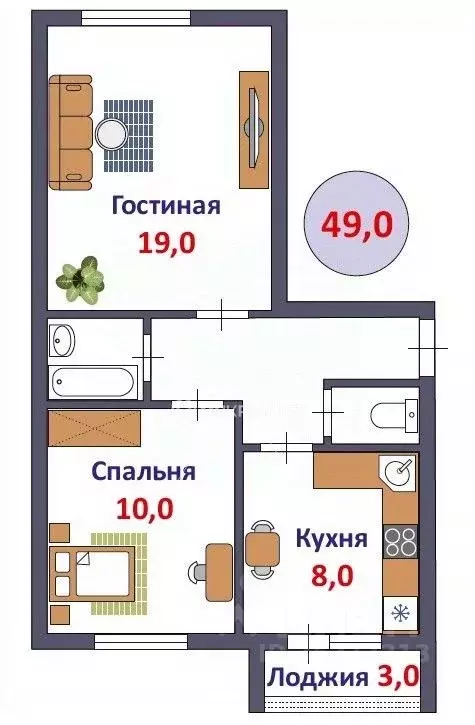 2-к кв. Кировская область, Киров ул. Ленина, 134к1 (49.0 м) - Фото 1