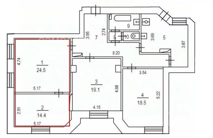 Комната Москва просп. Мира, 11 (38.9 м) - Фото 2
