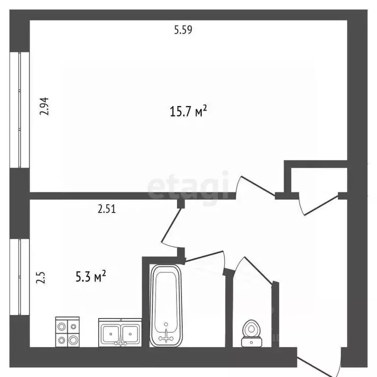 1-к кв. Пермский край, Пермь ул. Добролюбова, 18 (30.0 м) - Фото 2