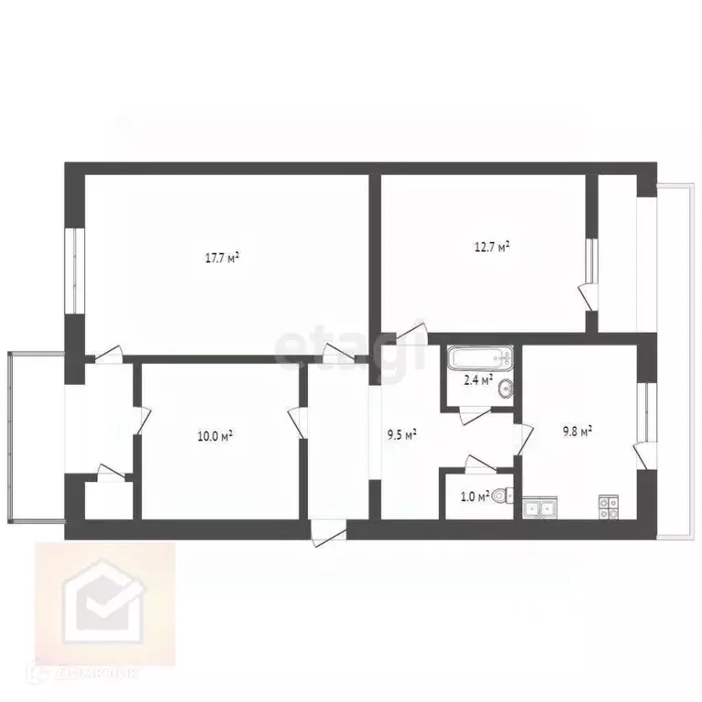 3-к кв. Севастополь ул. Хрусталева, 73 (72.0 м) - Фото 0