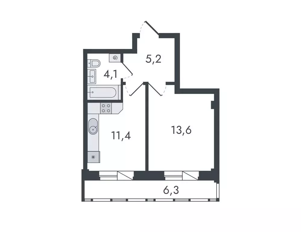 1-комнатная квартира: Киров, Чистопрудненская улица, 13 (40.6 м) - Фото 0