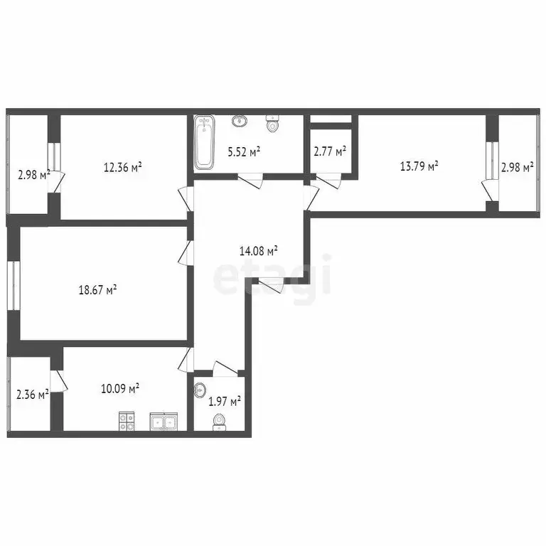 3-комнатная квартира: Тюмень, улица 50 лет Октября, 57А (86.6 м) - Фото 1