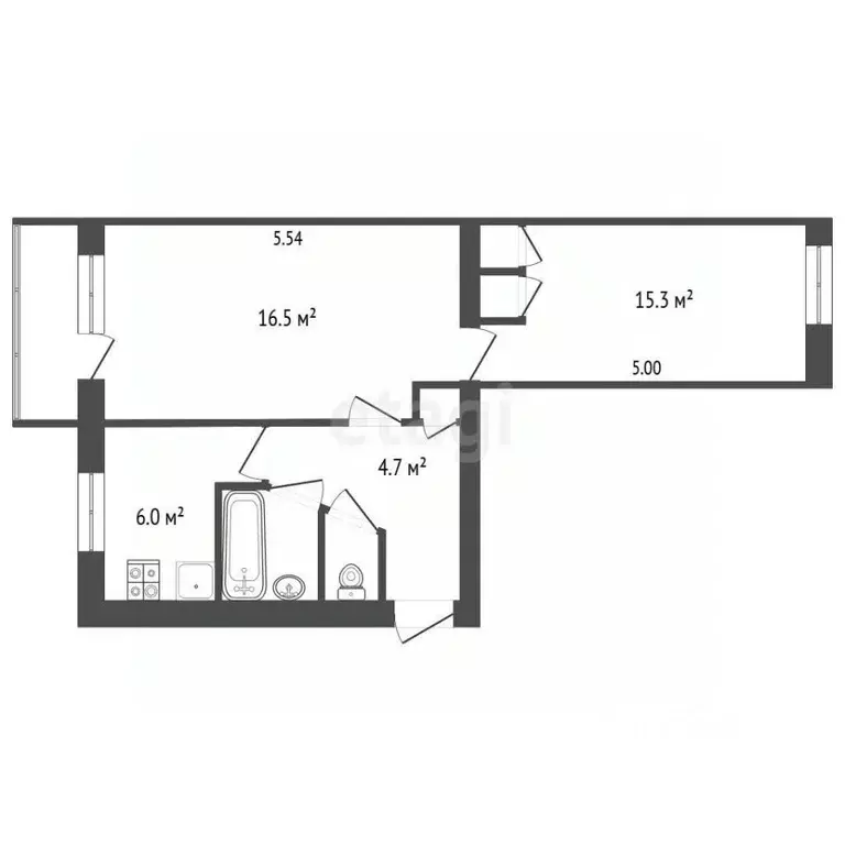 2-к кв. Ярославская область, Ярославль ул. Большая Октябрьская, 124а ... - Фото 2