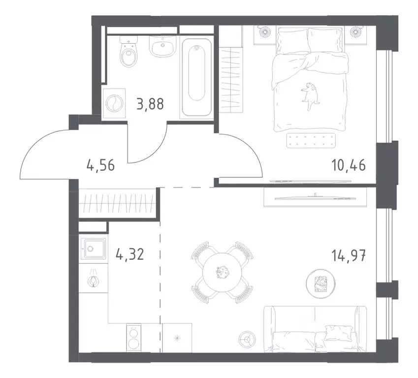 1-к кв. Московская область, Домодедово городской округ, с. Ям ... - Фото 1