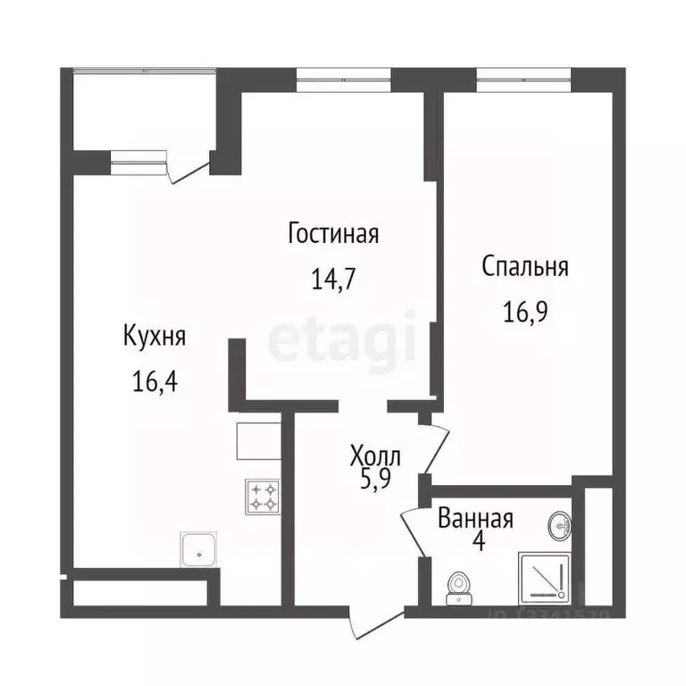 2-к кв. Ульяновская область, Ульяновск Ипподромная ул., 4Б (57.9 м) - Фото 1