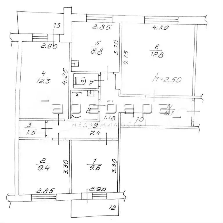 4-к. квартира, 80 м, 2/9 эт. - Фото 0