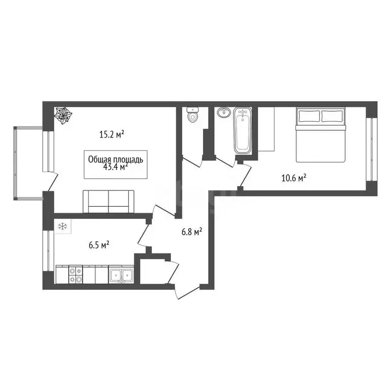 2-комнатная квартира: Новосибирск, улица Доватора, 29/2 (43.4 м) - Фото 0