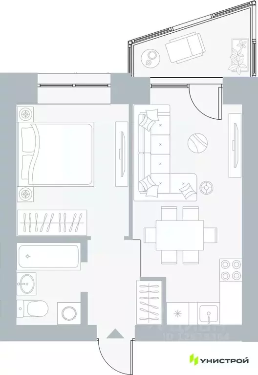 1-к кв. Пермский край, Пермь Рионская ул., 4А (35.54 м) - Фото 1