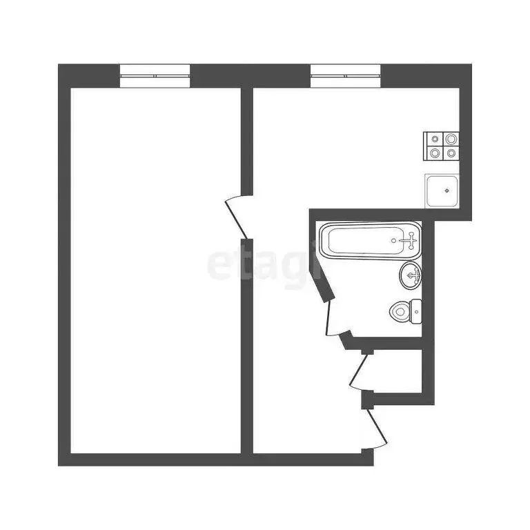 1-комнатная квартира: Дмитров, микрорайон имени А.М. Маркова, 2 (32.2 ... - Фото 1