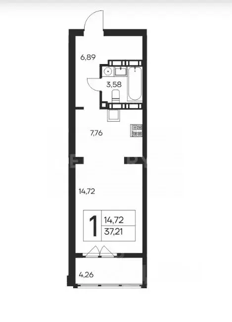 1-к кв. Крым, Ялта ул. Кирова, 155Ак2 (37.21 м) - Фото 1