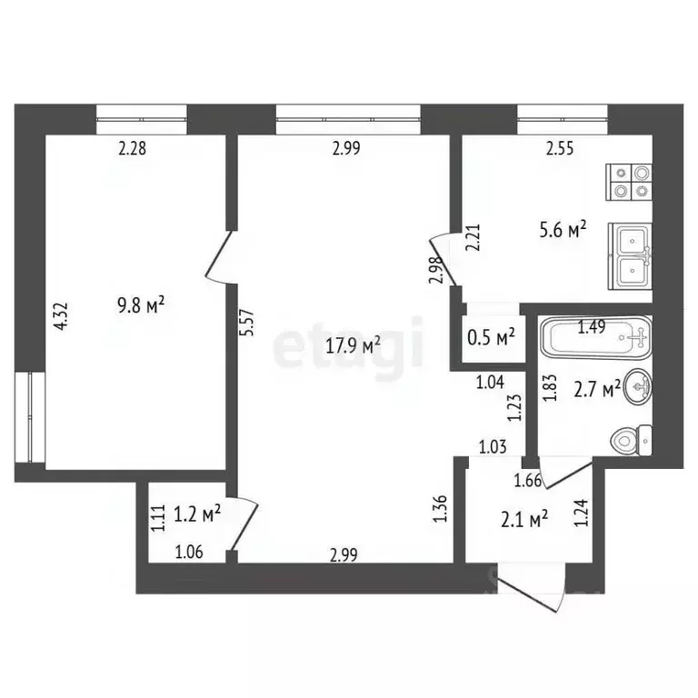 2-к кв. Забайкальский край, Чита Ангарская ул., 35 (39.8 м) - Фото 2