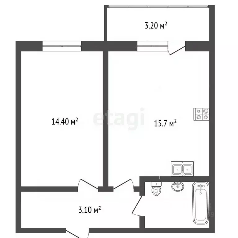 1-к кв. Мордовия, Саранск Большевистская ул., 113 (42.4 м) - Фото 2