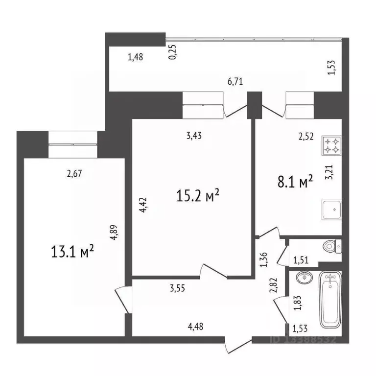 2-к кв. Красноярский край, Красноярск ул. Мирошниченко, 5 (53.2 м) - Фото 2