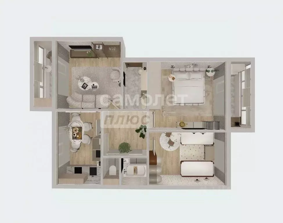 3-к кв. Пермский край, д. Кондратово ул. Строителей, 9 (84.9 м) - Фото 1