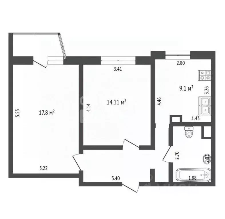 2-к кв. Москва Варшавское ш., 108К1 (53.3 м) - Фото 1