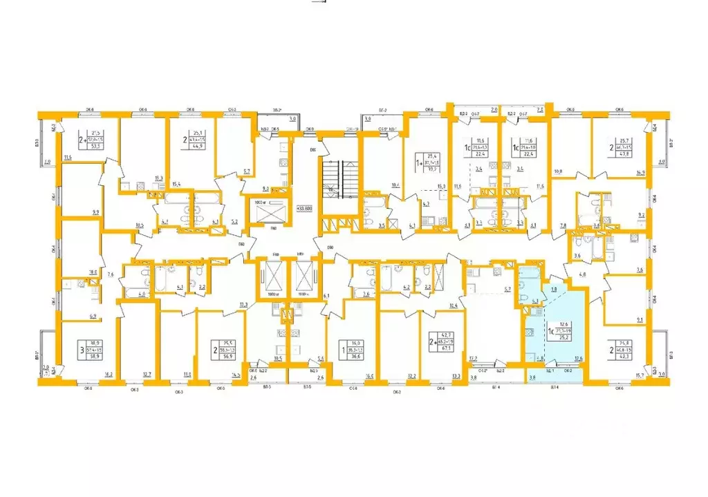 Студия Башкортостан, Уфа Инорс-4Б мкр, Акварель жилой комплекс (24.9 ... - Фото 2