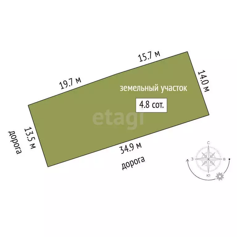 Участок в Тюмень, посёлок Букино, Оренбургская улица (4.85 м) - Фото 0