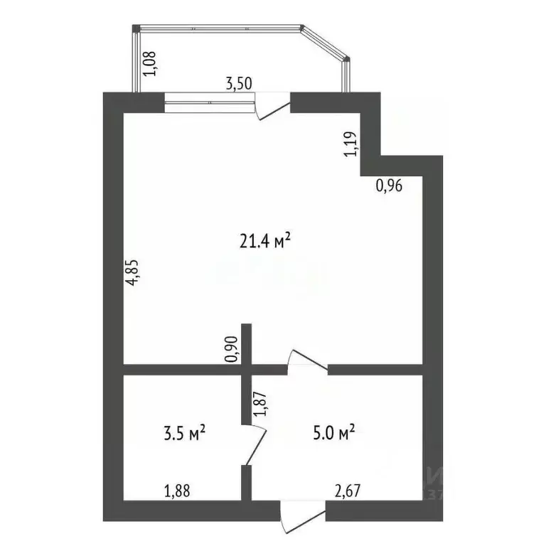 Студия Амурская область, Благовещенск Северная ул., 36/3 (31.0 м) - Фото 2