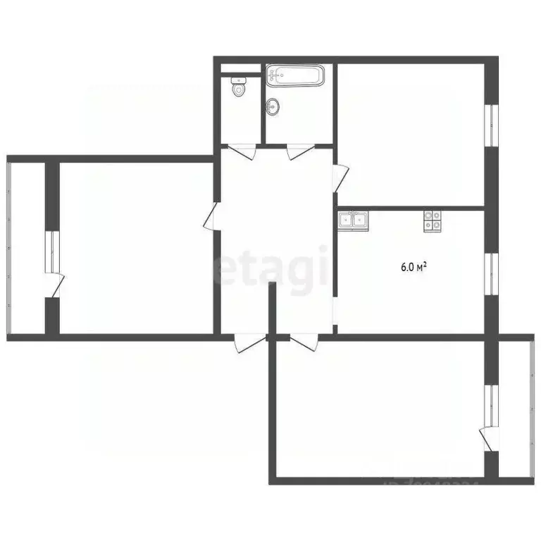 3-к кв. Свердловская область, Талица Рябиновая ул., 4 (74.3 м) - Фото 2